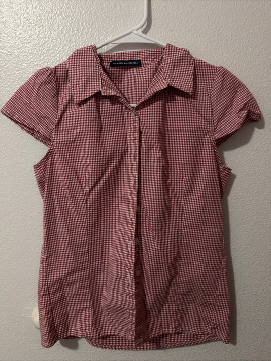 Brandy Melville Tops - Brandy Melville Red Gingham Short Sleeve Button Down Shirt